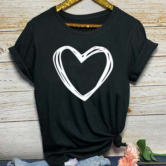 Rose – Herzmuster Damen T-Shirt mit kurzen Ärmeln