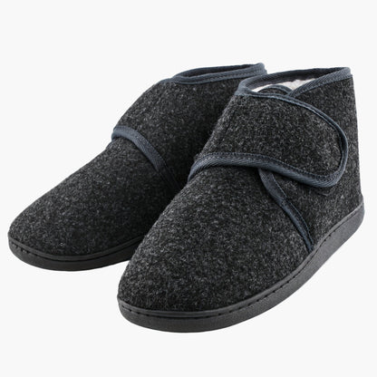 Herren Komfort-Hausschuhe mit Klettverschluss – Vintage Stil für Alltag und Freizeit