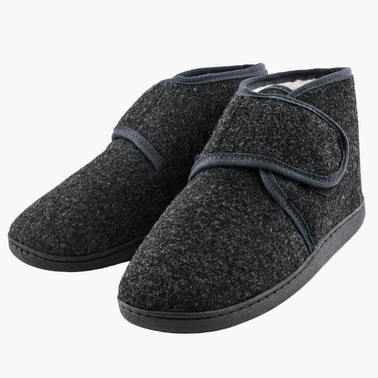 Herren Komfort-Hausschuhe mit Klettverschluss – Vintage Stil für Alltag und Freizeit