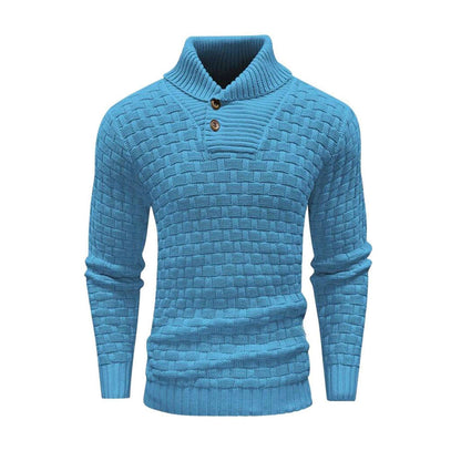 Thomas – Schlanker Herrenrollkragenpullover mit Knopfdesign