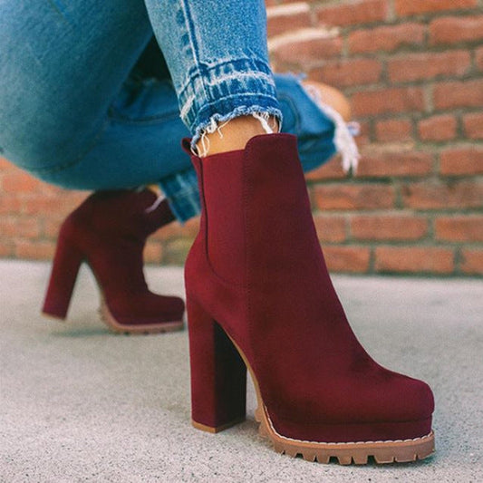 Wendy – Damen Stiefeletten mit Leopardenmuster und Hohem Blockabsatz