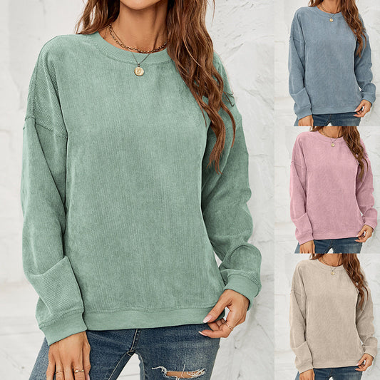 Carol – Cord Pullover mit Rundhals und langen Ärmeln