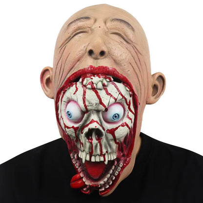 Halloween Latex Maske Big Mouth – Gruselige Horrormaske für Erwachsene