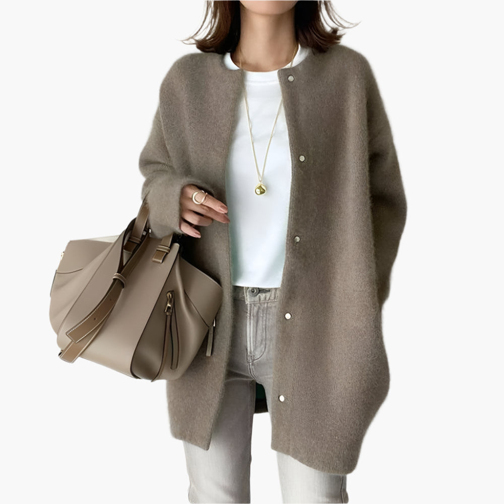 Damen Strickjacke im modernen Oversize-Look – Lässiger Cardigan für Alltag und Büro