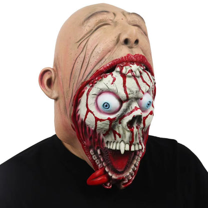 Halloween Latex Maske Big Mouth – Gruselige Horrormaske für Erwachsene