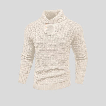 Thomas – Schlanker Herrenrollkragenpullover mit Knopfdesign