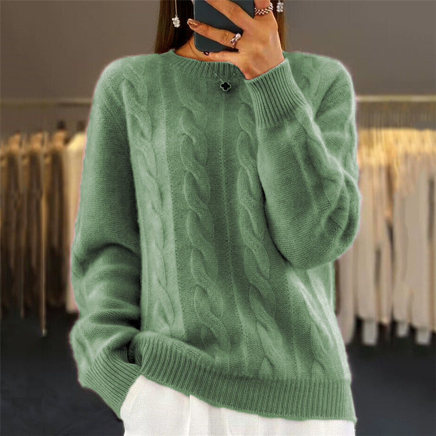 Claire – Retro Kabelstrick-Pullover für Damen