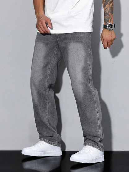 Herren Gerade Schnitt Freizeitjeans – Bequeme Loose Fit Denim für Alltag & Streetwear