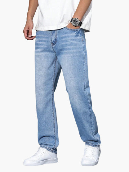 Herren Gerade Schnitt Freizeitjeans – Bequeme Loose Fit Denim für Alltag & Streetwear
