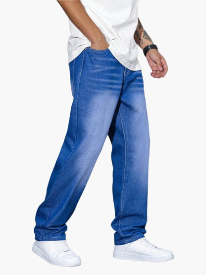 Herren Gerade Schnitt Freizeitjeans – Bequeme Loose Fit Denim für Alltag & Streetwear
