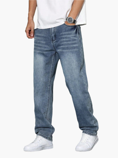 Herren Gerade Schnitt Freizeitjeans – Bequeme Loose Fit Denim für Alltag & Streetwear