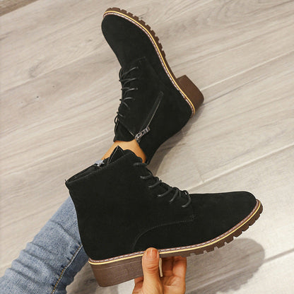 Heather – Damen Martin Stiefel mit runder Spitze