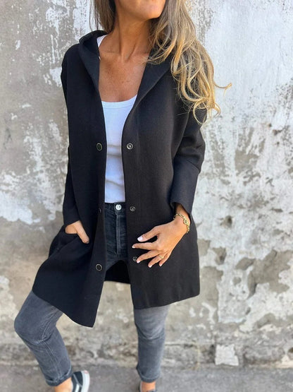 Rachel – Lockerer Damen-Cardigan mit Kapuze