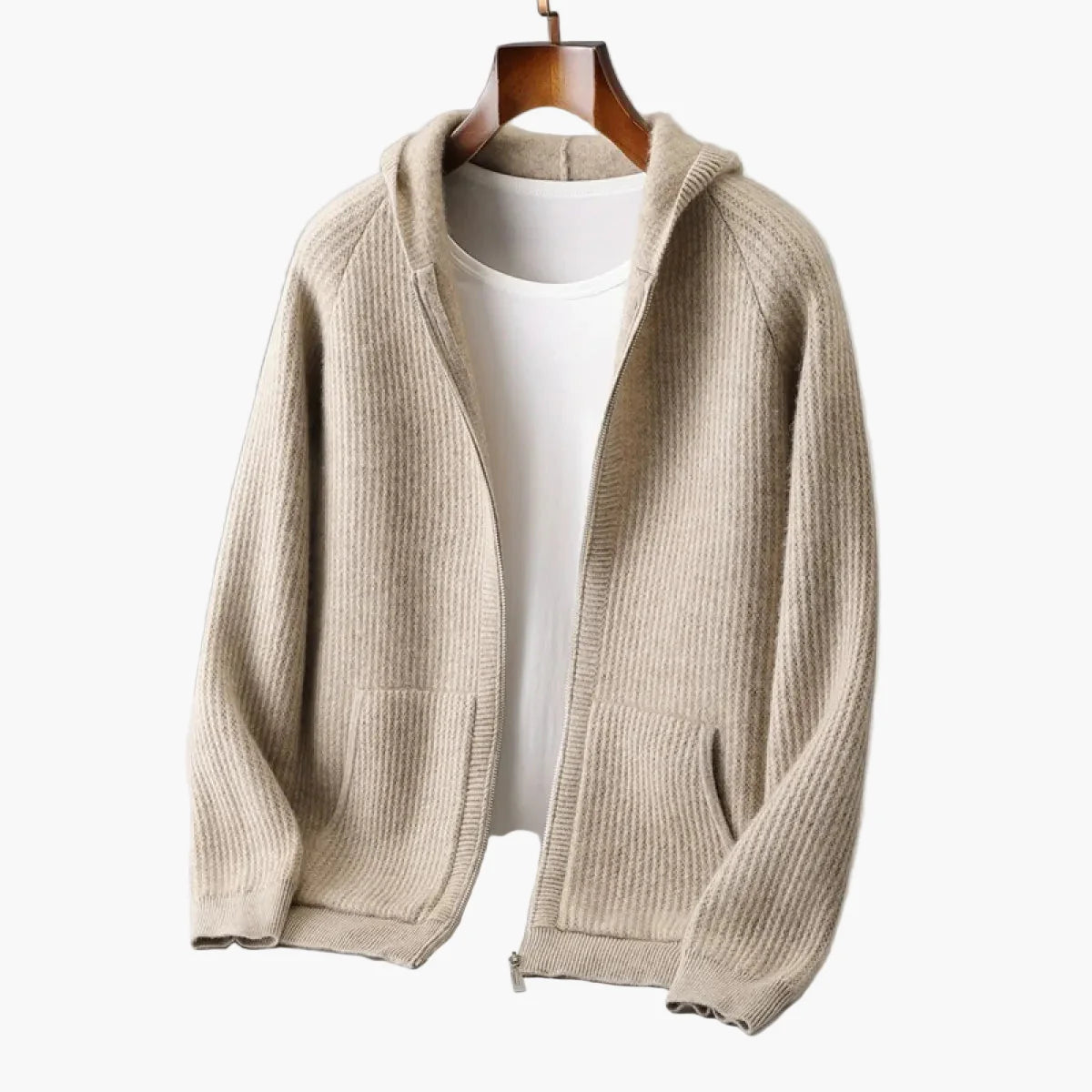 Herren Premium Hoodie – Moderner Strickpullover mit Kapuze, Stilvoll für Alltag und Freizeit