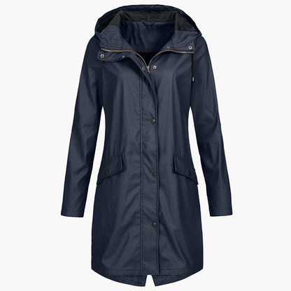 Damen Regenmantel Winddicht Stilvoll Übergangsjacke Outdoor
