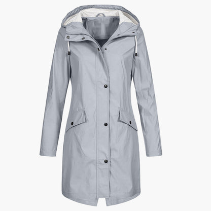 Damen Regenmantel Winddicht Stilvoll Übergangsjacke Outdoor