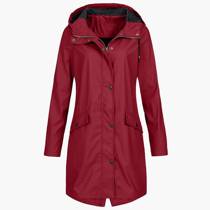 Damen Regenmantel Winddicht Stilvoll Übergangsjacke Outdoor