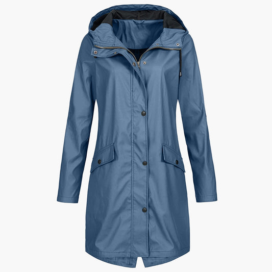 Damen Regenmantel Winddicht Stilvoll Übergangsjacke Outdoor