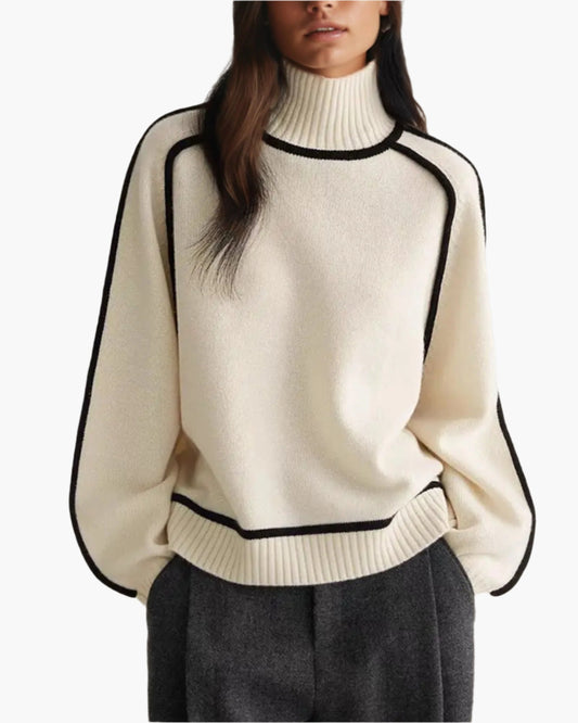 Damen Rollkragenpullover im modernen, eleganten Stil für Herbst und Winter