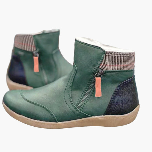 Damen Orthopädische Komfort-Stiefeletten mit Doppelreißverschluss – Alltag & Freizeit