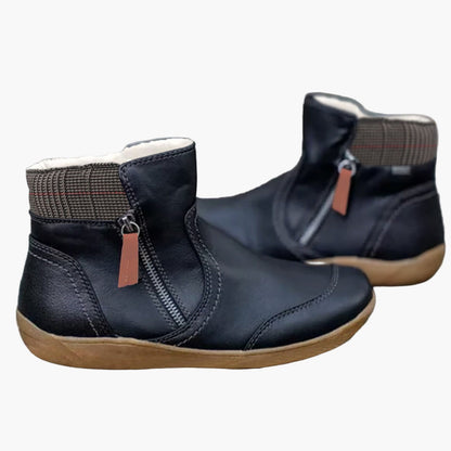 Damen Orthopädische Komfort-Stiefeletten mit Doppelreißverschluss – Alltag & Freizeit