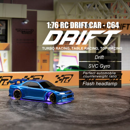 1:76 RC Drift Auto C64 für Jungen – Turbo Racing, Tischrennen, Top Rennspaß