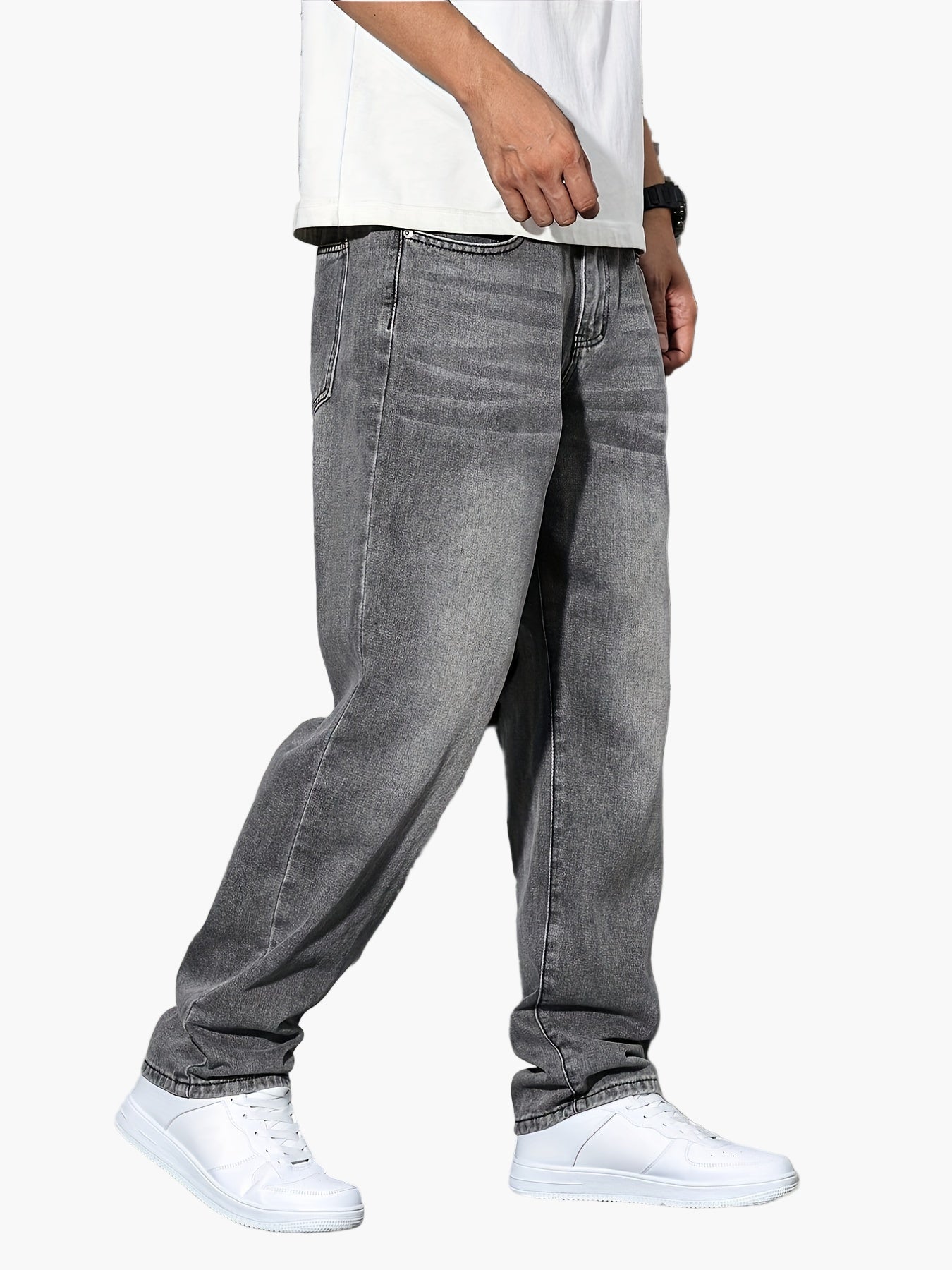 Herren Gerade Schnitt Jeans – Klassischer Streetwear Style für Alltag und Freizeit