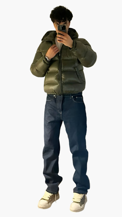 Herren Pufferjacke Streetwear – Stylische Übergangsjacke mit Kapuze für Freizeit und Alltag