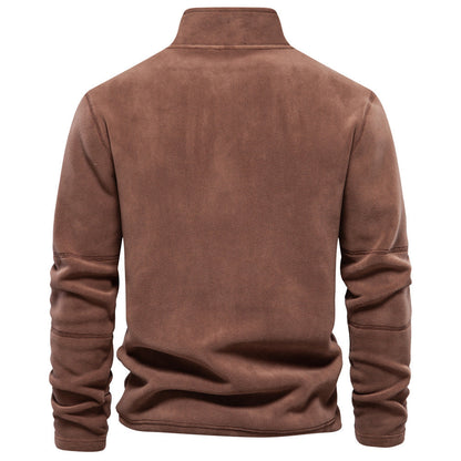 Ron – Stehkragen-Reißverschluss-Sweatshirt mit Fleece