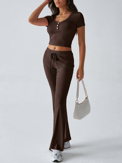 Kimberley – Einfarbiger Damenanzug mit Rundhalsausschnitt