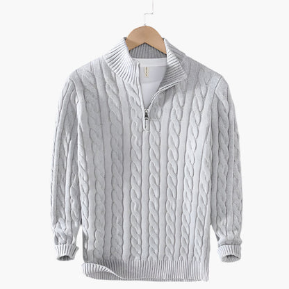 Herren Strickpullover mit Zopfmuster – Klassischer Freizeit- und Business-Look