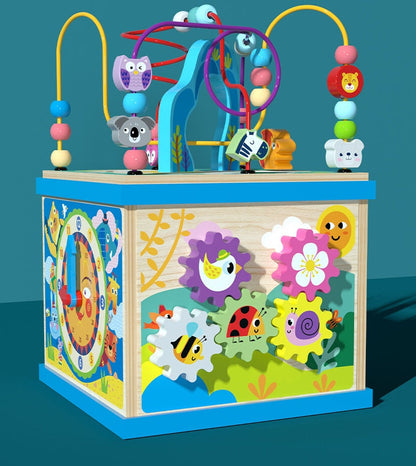 Kinder Multifunktionales Motorikspielzeug Lernwürfel mit Alphabet und Formen – Pädagogisches Activity-Center