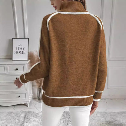 Zoe – Eleganter Damenpullover mit Hohem Kragen