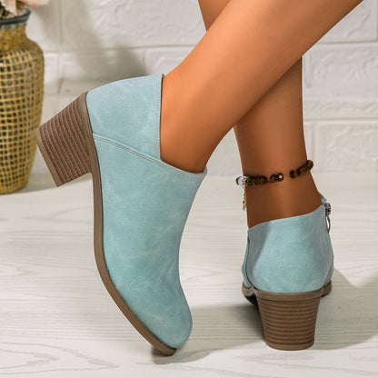 Catherine – Stilvolle Damenstiefeletten mit Blockabsatz und Reißverschluss
