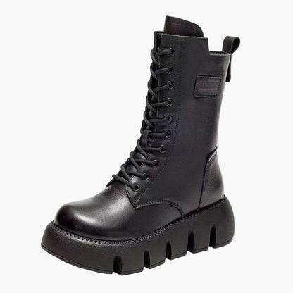 Damen Plateaustiefel mit Schnürung und Orthopädischem Komfort – Modischer Alltag & Freizeit