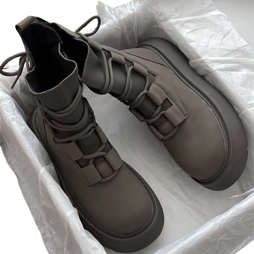 Damen High-Top Sneaker mit Plateau und Modernem Design – Lässig & Trendy