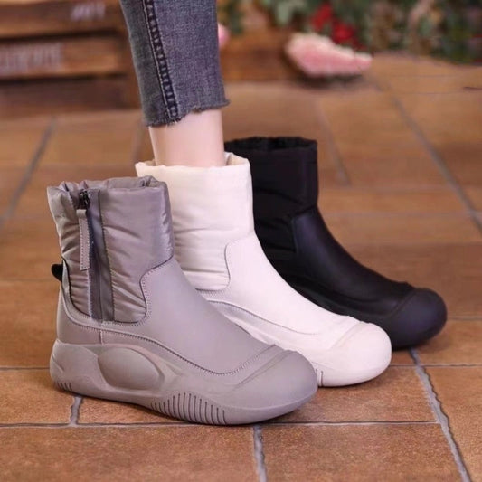 Joan – Warme Damenstiefel mit Plüsch und Reißverschluss