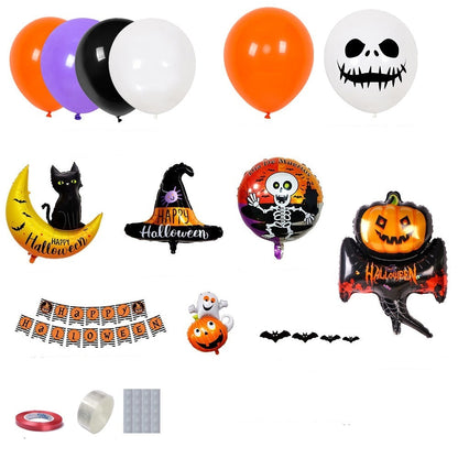 Halloween Deko-Set Ballonbogen & Girlanden – Partydekoration für Kinder & Erwachsene