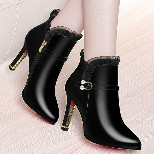 Sharon – Damen Stiletto Stiefel mit Seitlichem Reißverschluss