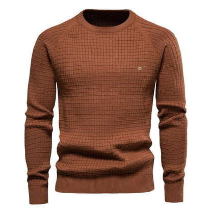 Maximilian – Herren Strickpullover aus 100% Baumwolle, Rundhalsausschnitt, für Herbst und Winter