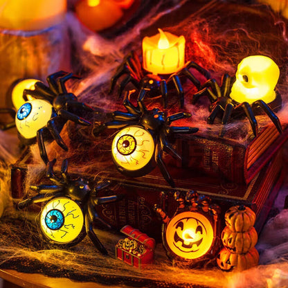 Halloween Spinnen Kerzenlampe – Gruselige Deko für Halloween-Partys & Spukhaus