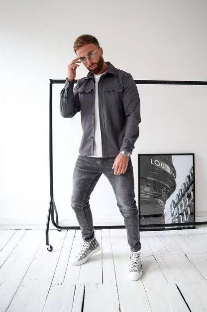 Anthony – Jugendlicher Herrenhemd in gebürstetem Design