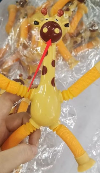 Kinder Cartoon Giraffe Teleskop-Tube Saugnapf Spielzeug – Sensorisches Fidget & Stressabbau