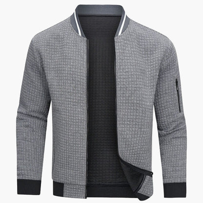 Herren Bomberjacke Modern Minimalistisch Freizeitjacke – Stilvolles Rasterdesign für Alltag und Freizeit