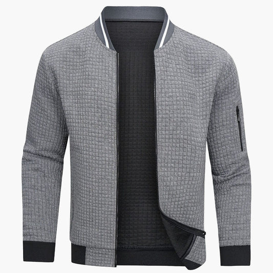 Herren Bomberjacke Modern Minimalistisch Freizeitjacke – Stilvolles Rasterdesign für Alltag und Freizeit