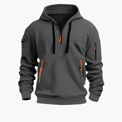 Herren Kapuzenpullover mit Zipper und Taschen – Urban Streetwear Hoodie für Alltag und Outdoor