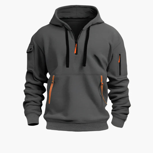 Herren Kapuzenpullover mit Zipper und Taschen – Urban Streetwear Hoodie für Alltag und Outdoor