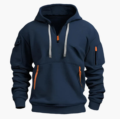 Herren Kapuzenpullover mit Zipper und Taschen – Urban Streetwear Hoodie für Alltag und Outdoor