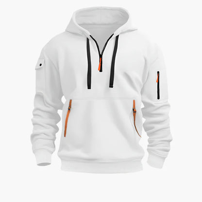 Herren Kapuzenpullover mit Zipper und Taschen – Urban Streetwear Hoodie für Alltag und Outdoor