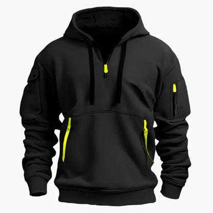 Herren Kapuzenpullover mit Zipper und Taschen – Urban Streetwear Hoodie für Alltag und Outdoor